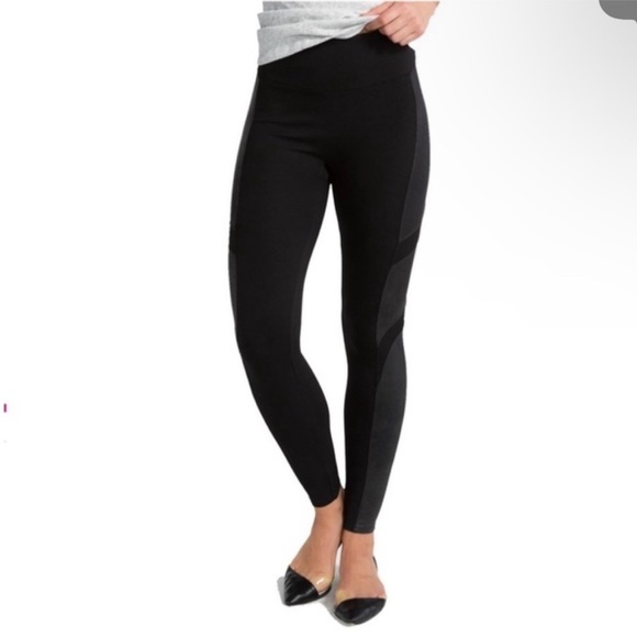 SPANX Moto Ponte Faux Leather Leggings - Picture 2 of 10